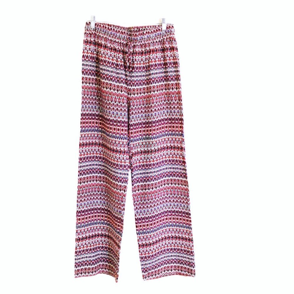 New Artisan NY 100% Rayon Boho Elastic Waist Drawstring Casual Pants Size L